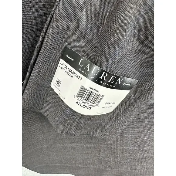 Lauren Ralph Lauren, Classic-Fit Ultraflex Suit Jacken Brown Plaid 42L NWT